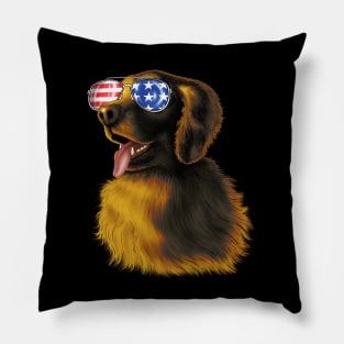 Golden Retriever American sunglasses Pillow