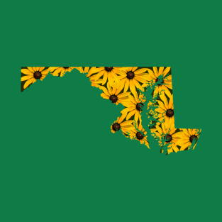 Maryland: Black-Eyed Susans (Green) T-Shirt