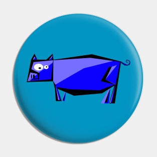 Blue pig Pin