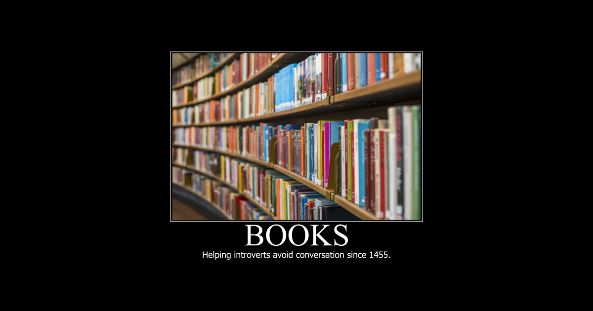 Books black frame meme Books Sticker TeePublic