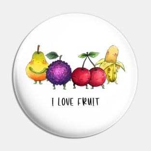 "I love fruit" Watercolour Original Painting Pin