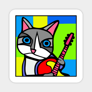 Angry Cat plays Guitar Magnet