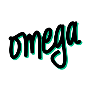 Greek Alphabet: omega (black-green) T-Shirt
