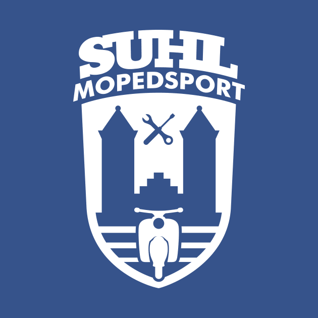 Suhl Mopedsport Schwalbe Logo (white) by GetThatCar