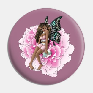 African American Fairy on a Flower Pin