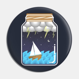 Sea in a bottle Pin