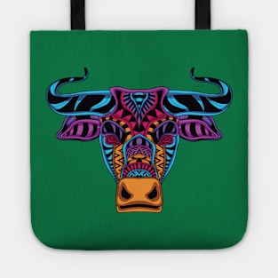 cow head neon Tote