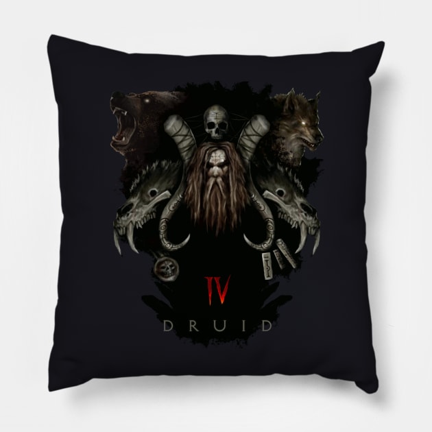 Diablo IV - Druid crest Pillow by HereticGraphics