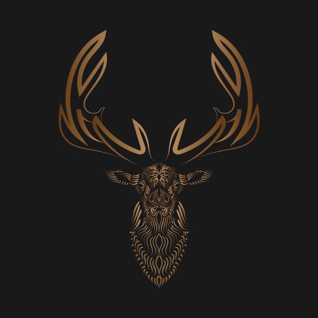 Electric Line Art Elk by slippery slope creations