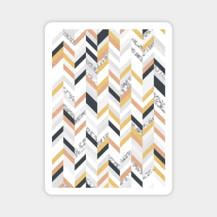 Marble & Gold Chevron Magnet