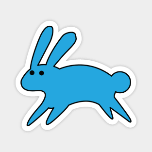 Running Little Blue Bunny Magnet