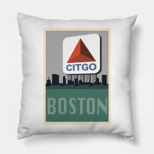 Boston Travel Poster 4 Pillow