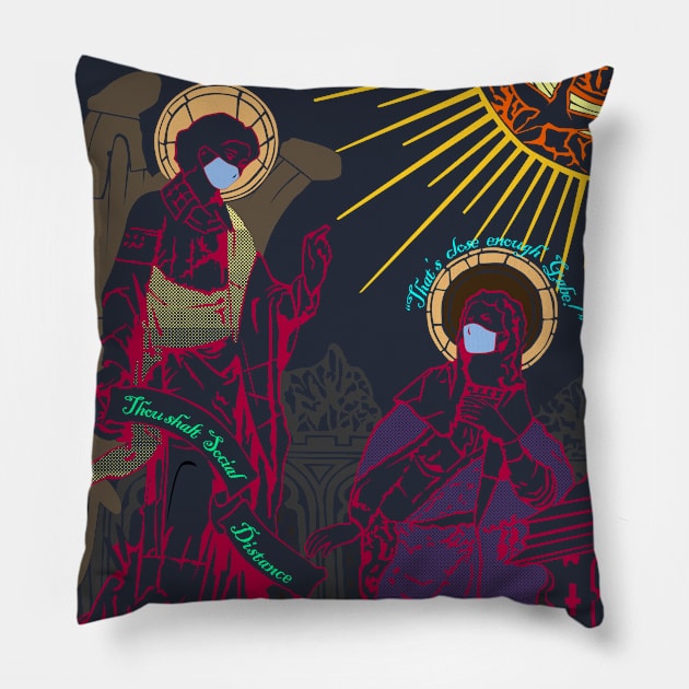 Thou Shalt Social Distance Pillow by Siegeworks