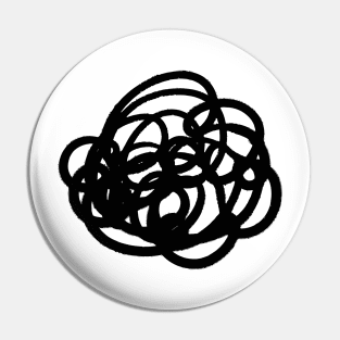 Confused Brain Thoughts of Squiggles Pin