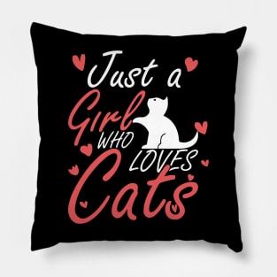 Just A Girl Who Loves Cats Cute Cat Lover Pillow