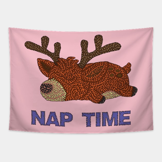 Nap Time - Sleeping Fawn Tapestry by NightserFineArts