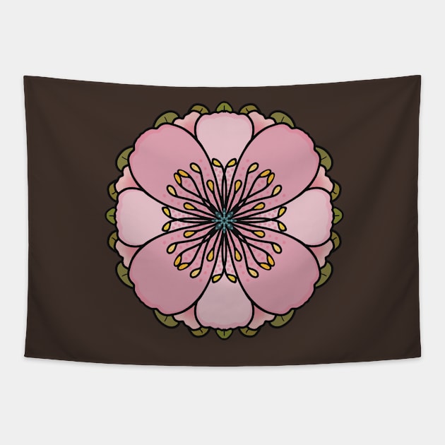 Pattern with pinkish flower, ornamental Tapestry by marina63