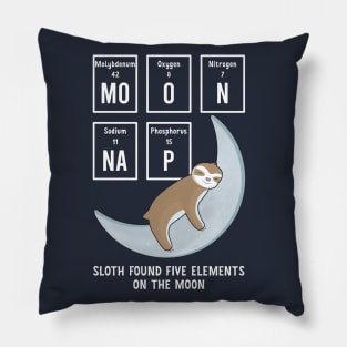 Moon nap cute baby sloth sleeping on the moon Pillow