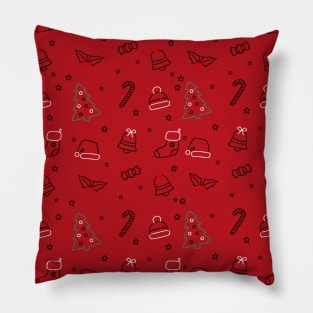 Christmas Elements - Dark Red Pillow