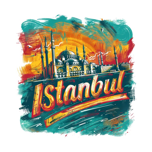 Istanbul Retro Turkey t-shirt by GreenMary Design