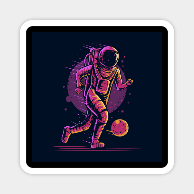 astronaut-football-planet-ball-illustration-design Magnet by cartwrightshops