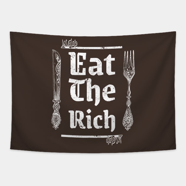 Leftist  Eat The Rich Funny Tapestry by ItuPagi