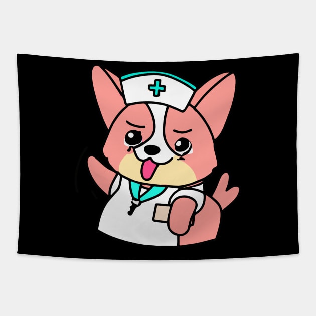 Corgi Nurse Dog Lover Welsh Tapestry by BetterManufaktur