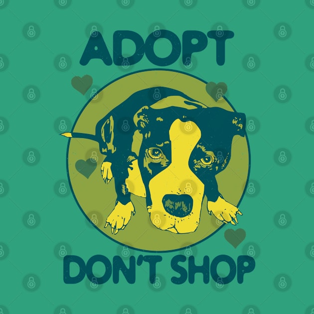 Adopt Don't Shop - Dog Lover (green print) by blueversion