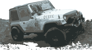 Dixie Jeep TJ - Black and White Magnet