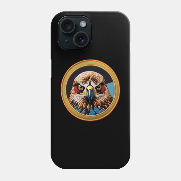 Colorful Hawk Embroidered Patch Phone Case by Xie