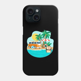 Penguin in Summer on The Beach with Ice Cream Phone Case