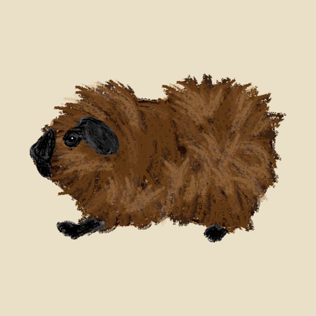 Nice Artwork showing a californian-colored Abyssinian Guinea Pig by JDHegemann