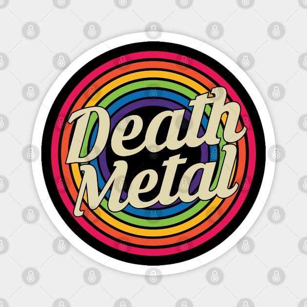 Death Metal - Retro Rainbow Style Magnet by MaydenArt