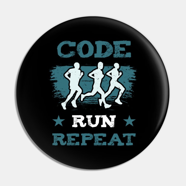 Code Run Repeat Pin by teweshirt