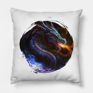 Angry dragon with red eyes Pillow