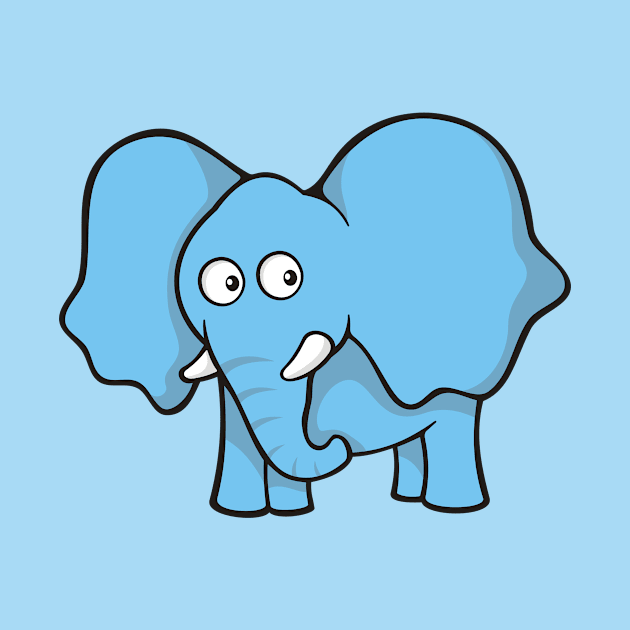 Blue Elephant Cartoon by sifis