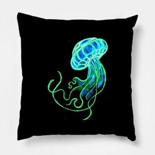 Turquoise Jellyfish Pillow