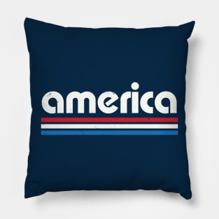 Retro America Word Art // Vintage Grunge Proud American Pillow