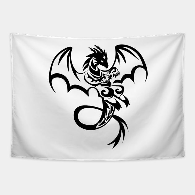 Tribal Dragon Tattoo Tapestry by BiscuitSnack