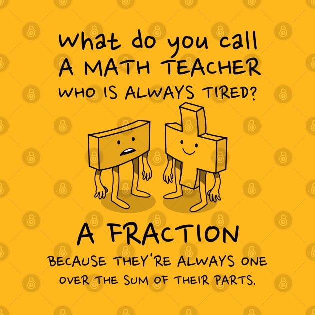 Fractional Teacher - Tired Math Teacher Pun by RJS Inspirational Apparel