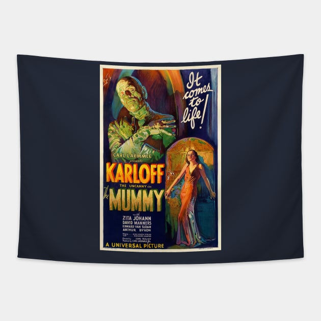 the mummy Tapestry by UNDER THE QUARTER