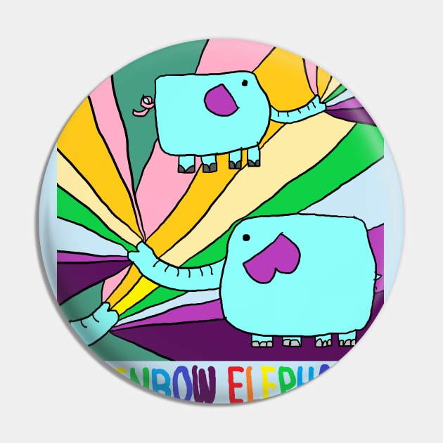 rainbow elephant Pin by zzzozzo