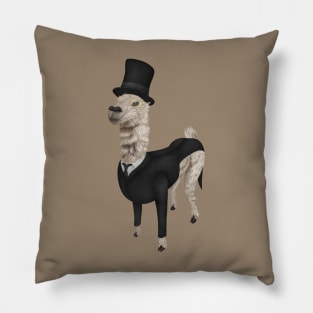 Fancy Llama in a top hat Pillow