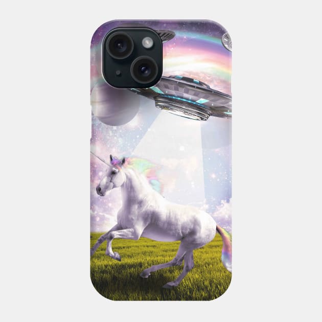 UFO Abducting Unicorn Phone Case by Random Galaxy