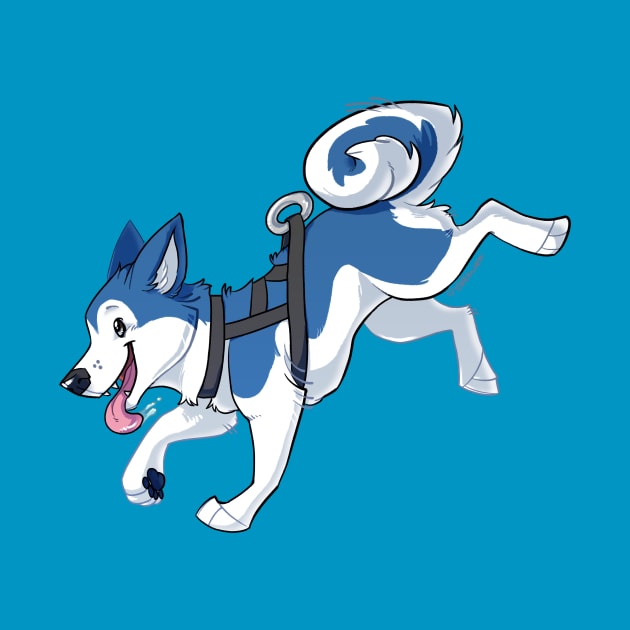 Blue Husky Running by Eevachu