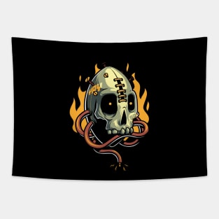 Skull fire Tapestry