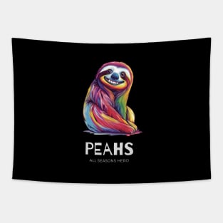 Funny outfit for optimists, sloth, gift "PEAHS" Tapestry