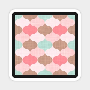 Retro Ogee Pattern in Blush and Mint Magnet