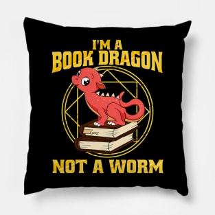 I'm A Book Dragon Not A Worm Pillow