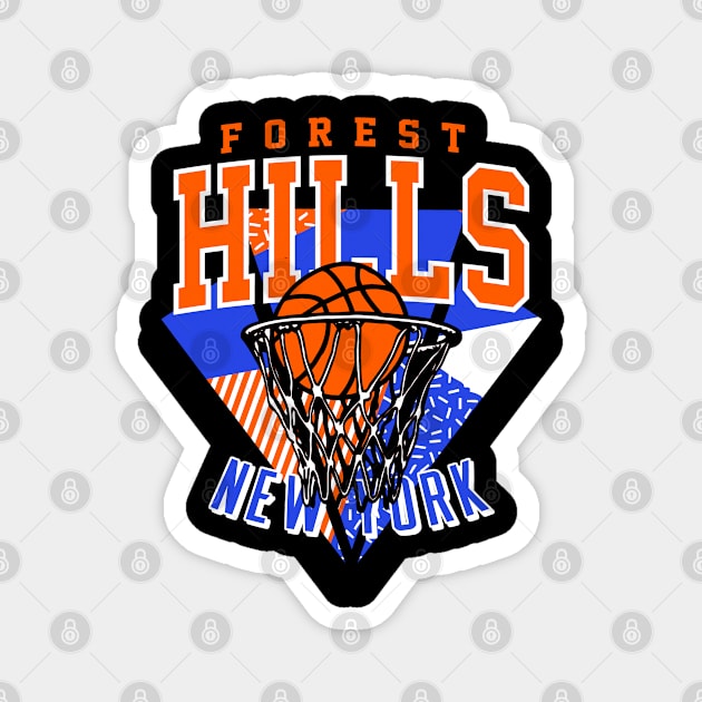 Forest Hill New York Throwback Basketball Magnet by funandgames